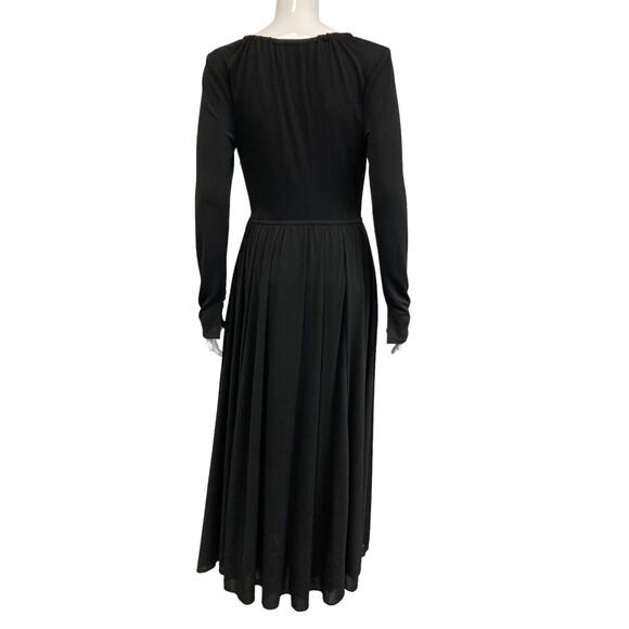 BOTTEGA VENETA $4100 Black Long Sleeve V-Neck Maxi Evening Gown Dress EU 38 US 2 - Picture 2 of 6